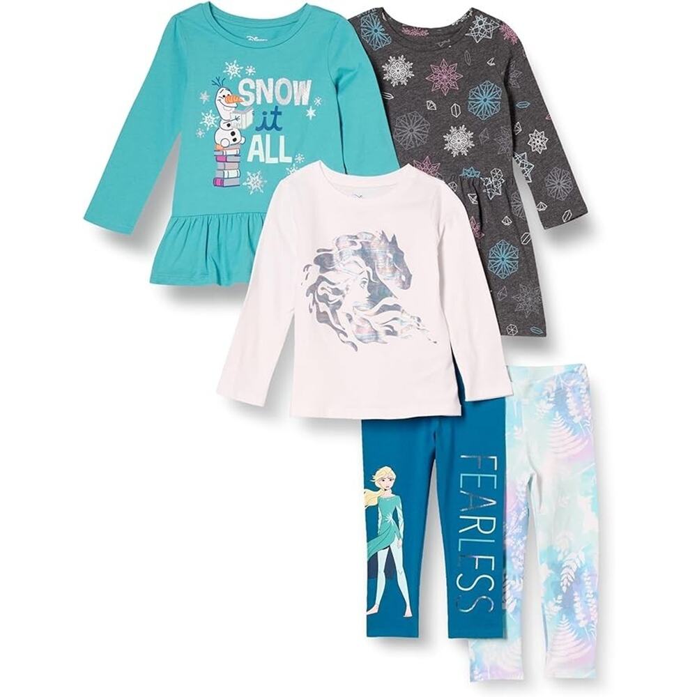NEW! Amazon Essentials Toddler Mix-n-Match Frozen Fearless Outfit Set Disney 2T
